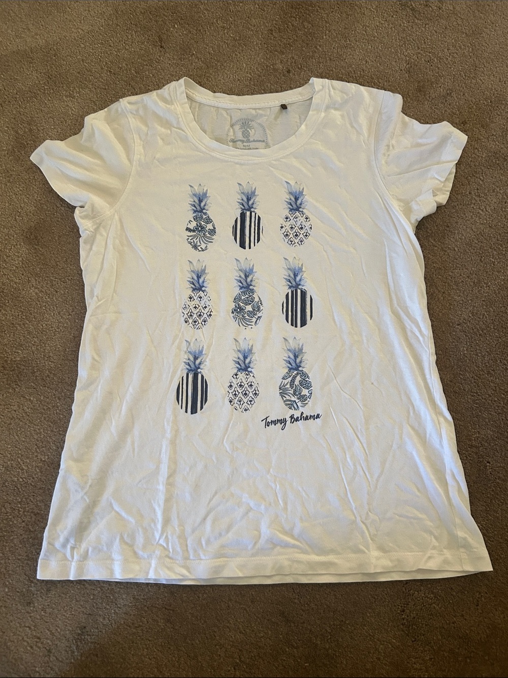 Tommy Bahama Pineapple Patterned Women’s White Tshirt